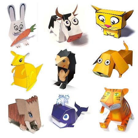 Поделки из бумаги - Очаровательные Зверюшки