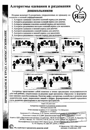 Алгоритм одевания и раздевания дошкольников