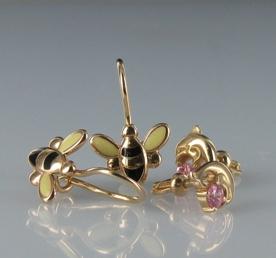 Золотые серьги для девочек