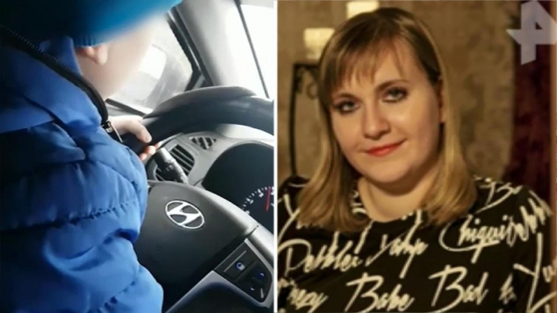 Мать-депутат посадила сына за руль авто на заснеженной дороге