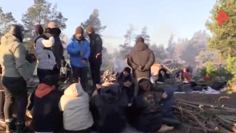 Видео с детьми мигрантов у белорусско-польской границы