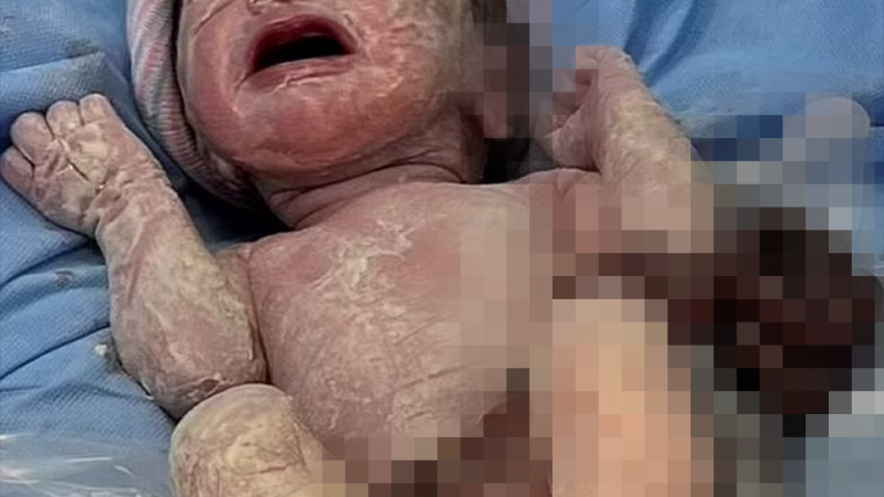 Британка родила "вывернутого наизнанку" ребенка с органами вне тела