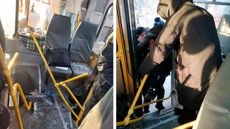 Школьный автобус и мусоровоз столкнулись в Ленобласти