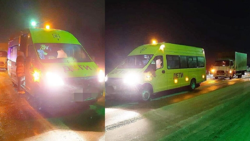 В Башкирии автобус со школьниками попал в ДТП