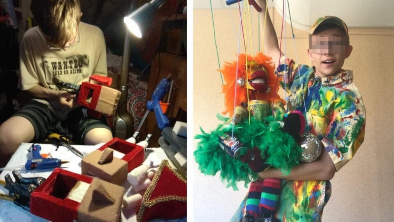 Подросток из Казани создал около сотни кукол для шоу в театре