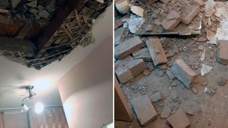 В Красноярске в квартире рухнул потолок, едва не убив ребенка