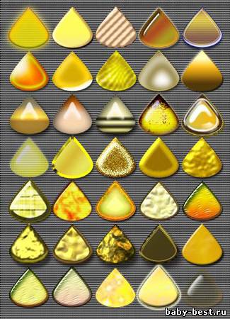 Стили для фотошопа - Янтарь и Золото