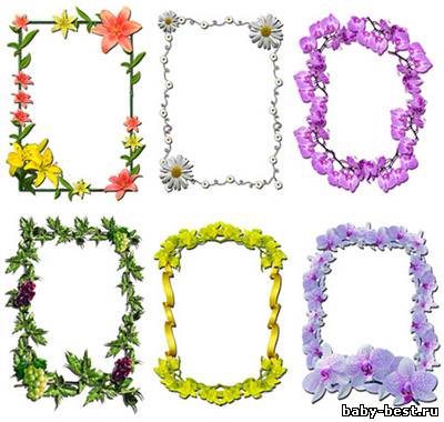 Клипарт для фотошопа - Цветочные рамки