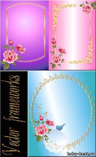 Векторные рамки с розами