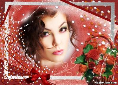 Рамка для фото - Корзина роз