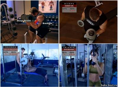Фитнес. Как правильно накачать бицепсы и трицепсы / Muscle. Fitness training system (2006) DVDRip