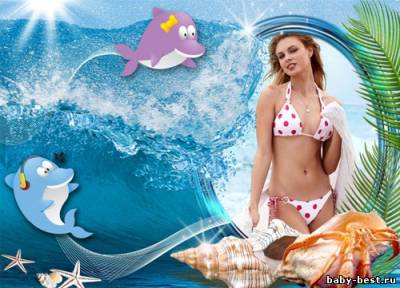 Рамка для фото - Дельфинчики