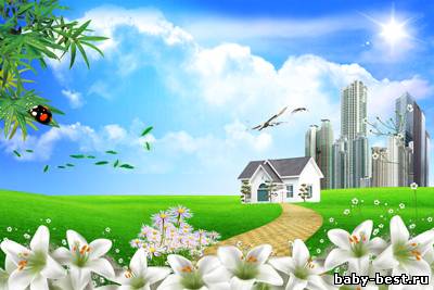 Летний PSD исходник для Photoshop