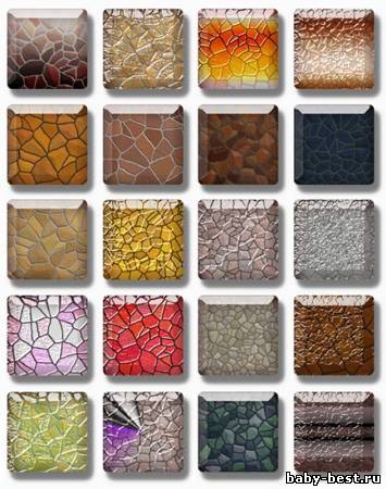 Стили для фотошопа - Камень и стекло