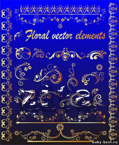 Цветочные векторные элементы