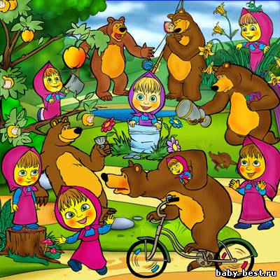 Клипарт для фотошопа - Маша и Медведь