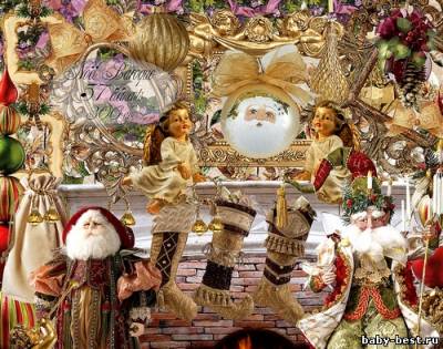 Зимний клипарт "Noel Baroque Kit Caj.Scr.Fr."