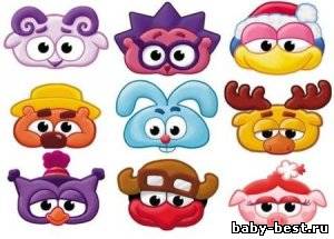 Новогодние маски Смешарики