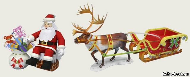 Игрушка "Санта на санях" (Cделай Сам)