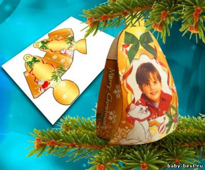 Шаблон для photoshop - Новогодний колокольчик