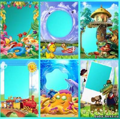 Детские рамки для Photoshop - Cartoon animals