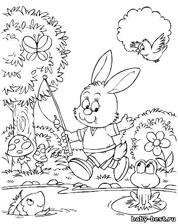 Раскраска. Лесные зверята