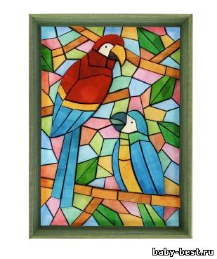 обьемная аппликация "попугай"