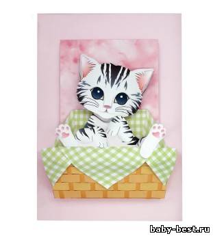 обьемная аппликация "котенок"