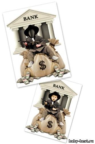 Шаблон для Photoshop - Юный гангстер