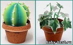 Бумажные модели. Цветы в горшках