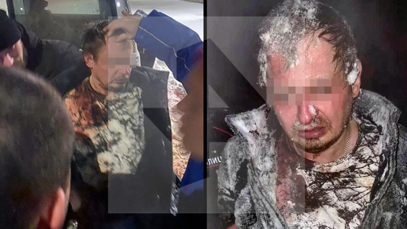 Кадры задержания отца, зарезавшего годовалого сына в Туле