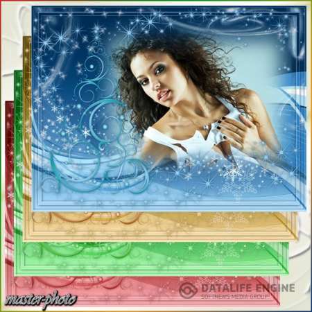 Набор новогодних рамок – Порхающие снежинки