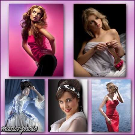 Набор женских шаблонов для фотошопа - Гламур 3