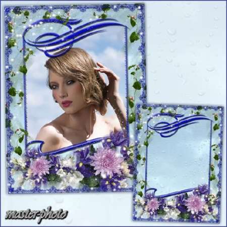 Романтическая рамка для фотошопа - Весенний дождик