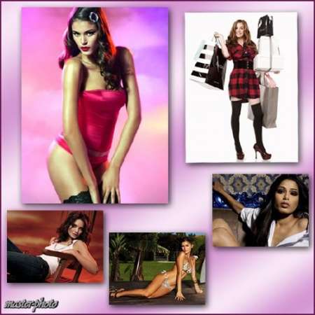 Набор женских шаблонов для фотошопа - Гламур 5