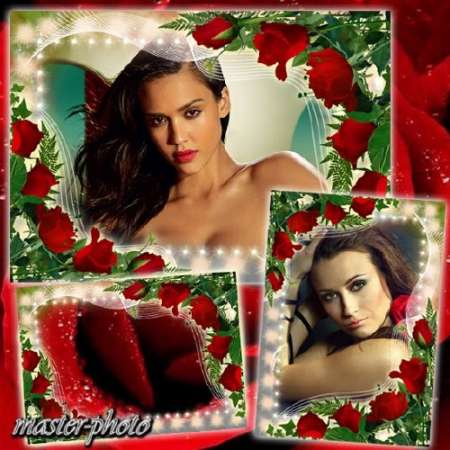 Цветочная рамка для фотошопа - Пламя любви