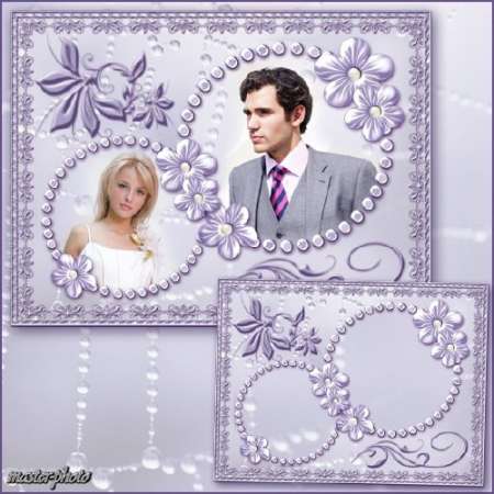Рамка на две фоторафии для фотошопа - Гармония чувств