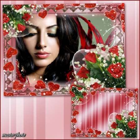 Романтическая рамка для фотошопа - Всегда с тобой моя любовь