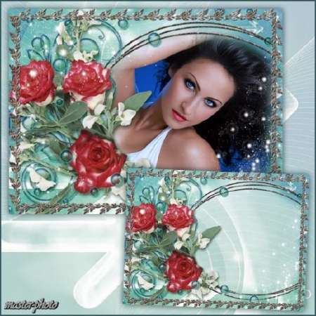 Цветочная рамка для фотошопа - Жгучий взгляд