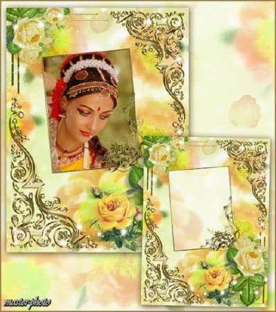 Цветочная рамка для фотошопа – Очарование роз