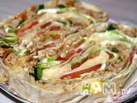 Рулет из лаваша с мясным фаршем Рулет из лаваша с мясным фаршем