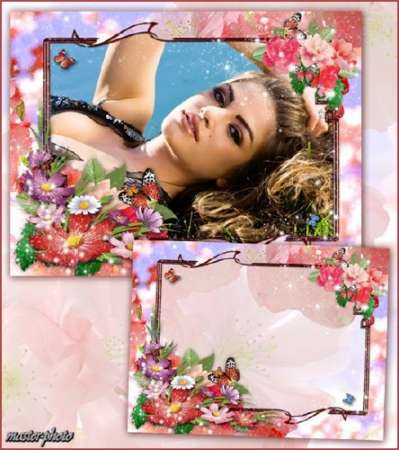 Цветочная рамка для фотошопа – Тихая поляна