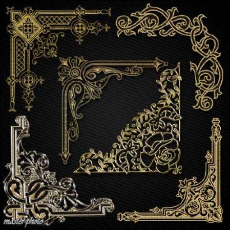 PSD исходник для фотошопа – Золотые уголки