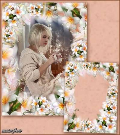 Цветочная рамка для фотошопа – Аромат магнолии