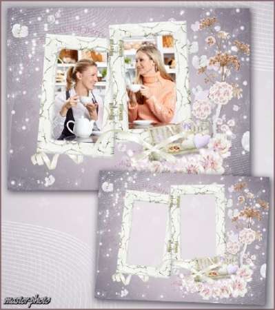 Рамка на две фотографии для фотошопа – Посидим за чашкой чая