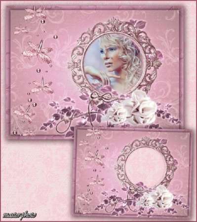 Женская рамка для фотошопа – Легкое порхание бабочек