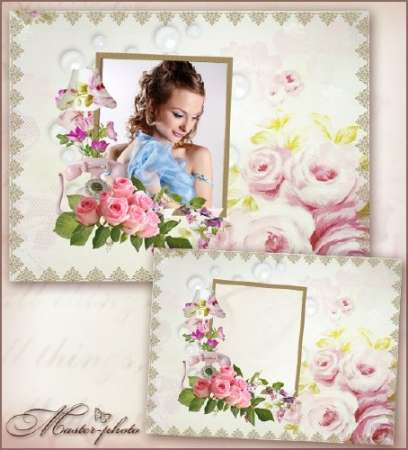 Женская рамка для фотошопа - Жемчужинки девичьих надежд