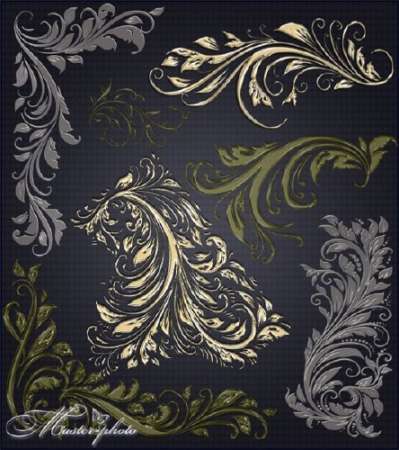 PSD исходник для работы в фотошопе - Декоративные завитки