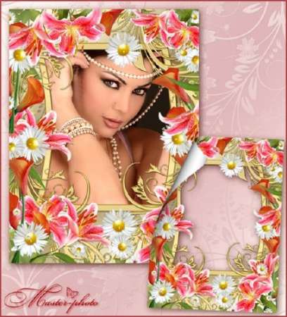 Цветочная рамка для фотошопа - Сенсация лета
