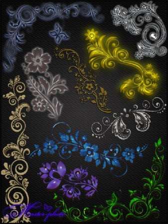 PSD исходник для творчества в фотошопе - Цветочные завитки